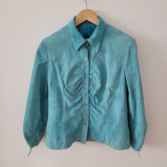 Danier Suede Button-Up Shirt/Light Jacket-Medium - Picture 1 of 11